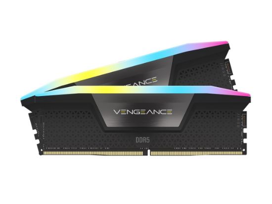  Зображення DDR5, 5600MT/s 64GB 2x32GB DIMM, Unbuffered, 36-36-36-76, Std PMIC, XMP 3.0, VENGEANCE RGB DDR5 Black Heatspreader, Black PCB, 1.25V EAN: 0840006693277 